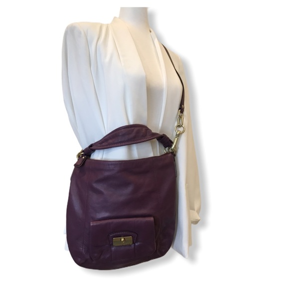 Coach Kristin Plum Leather Crossbody Purse - Picture 2 of 7